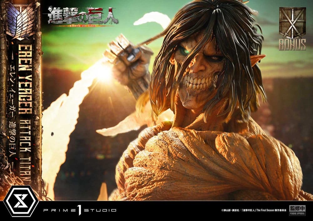 Ataque a los Titanes (TV animation) Ultimate Diorama Masterline Estatua Eren Yeager Attack Titan Bonus Version 81 cm