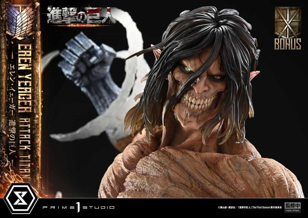 Ataque a los Titanes (TV animation) Ultimate Diorama Masterline Estatua Eren Yeager Attack Titan Bonus Version 81 cm