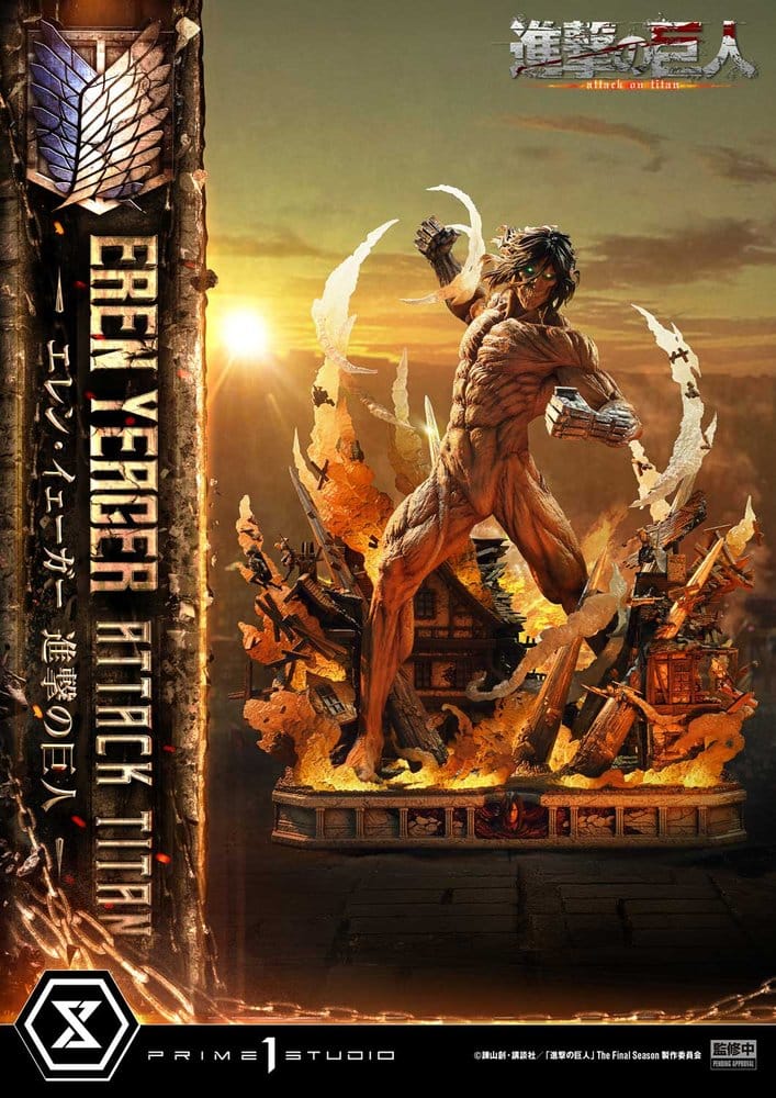 Ataque a los Titanes (TV animation) Ultimate Diorama Masterline Estatua Eren Yeager Attack Titan Bonus Version 81 cm