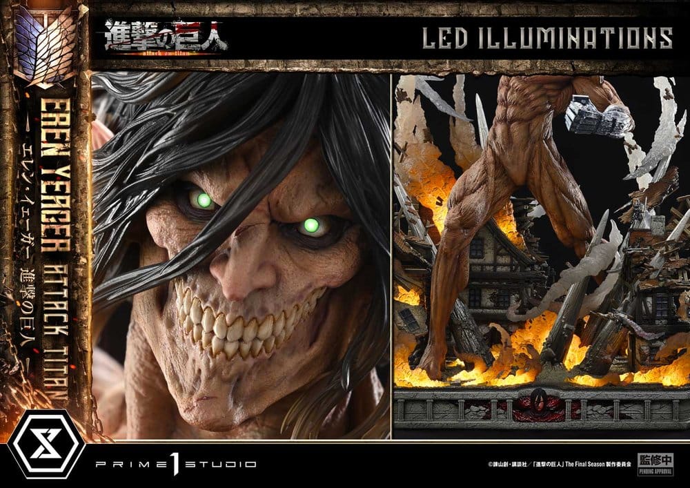 Ataque a los Titanes (TV animation) Ultimate Diorama Masterline Estatua Eren Yeager Attack Titan Bonus Version 81 cm