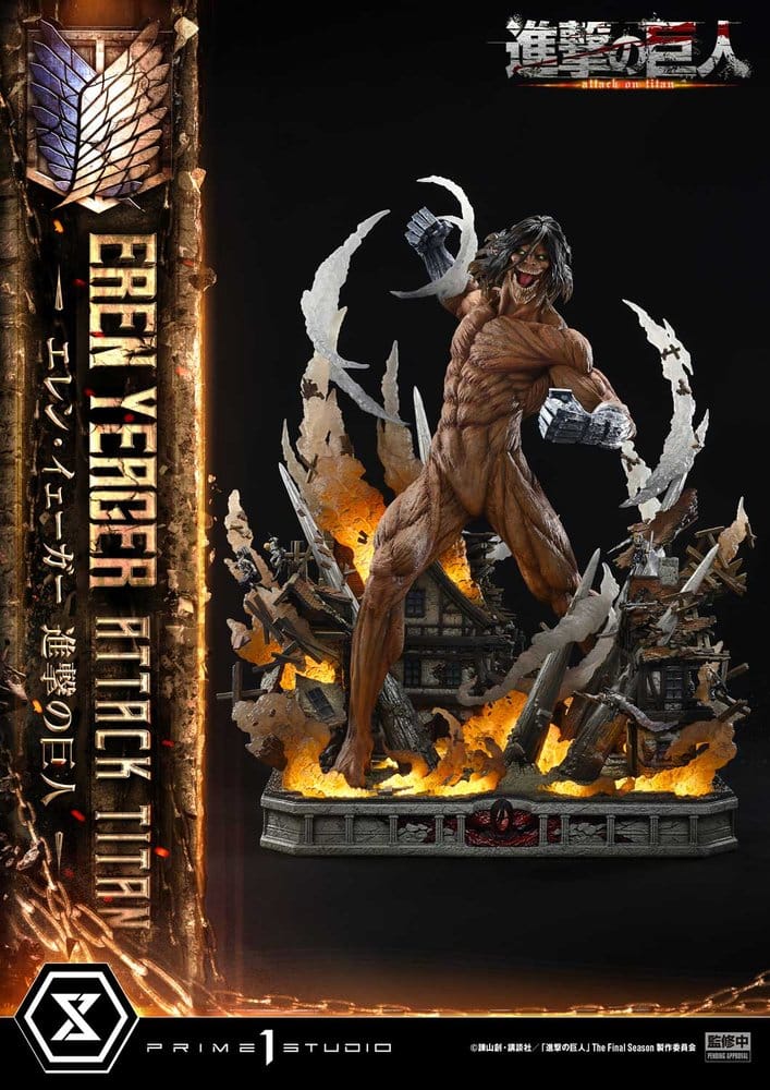 Ataque a los Titanes (TV animation) Ultimate Diorama Masterline Estatua Eren Yeager Attack Titan Bonus Version 81 cm