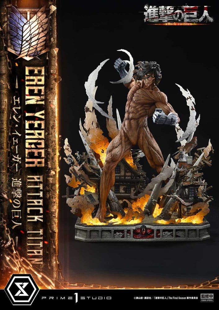 Ataque a los Titanes (TV animation) Ultimate Diorama Masterline Estatua Eren Yeager Attack Titan Bonus Version 81 cm