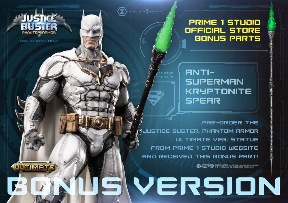 DC Comics Ultimate Museum Masterline Estatua Justice Buster: Phantom Armor (Design By Josh Nizzi) Ultimate Bonus Version 88 cm