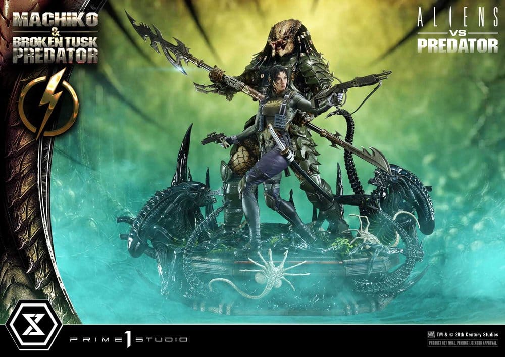 Aliens vs. Predator (Comic) Ultimate Premium Masterline Statue 1/4 Machiko & Broken Tusk Predator Deluxe Version 84 cm