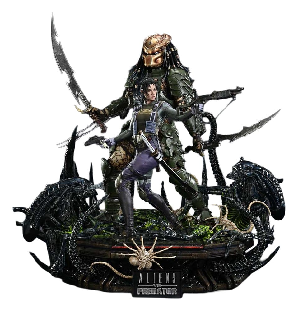 Aliens vs. Predator (Comic) Ultimate Premium Masterline Statue 1/4 Machiko & Broken Tusk Predator DX Bonus Version 84 cm Frikytopia