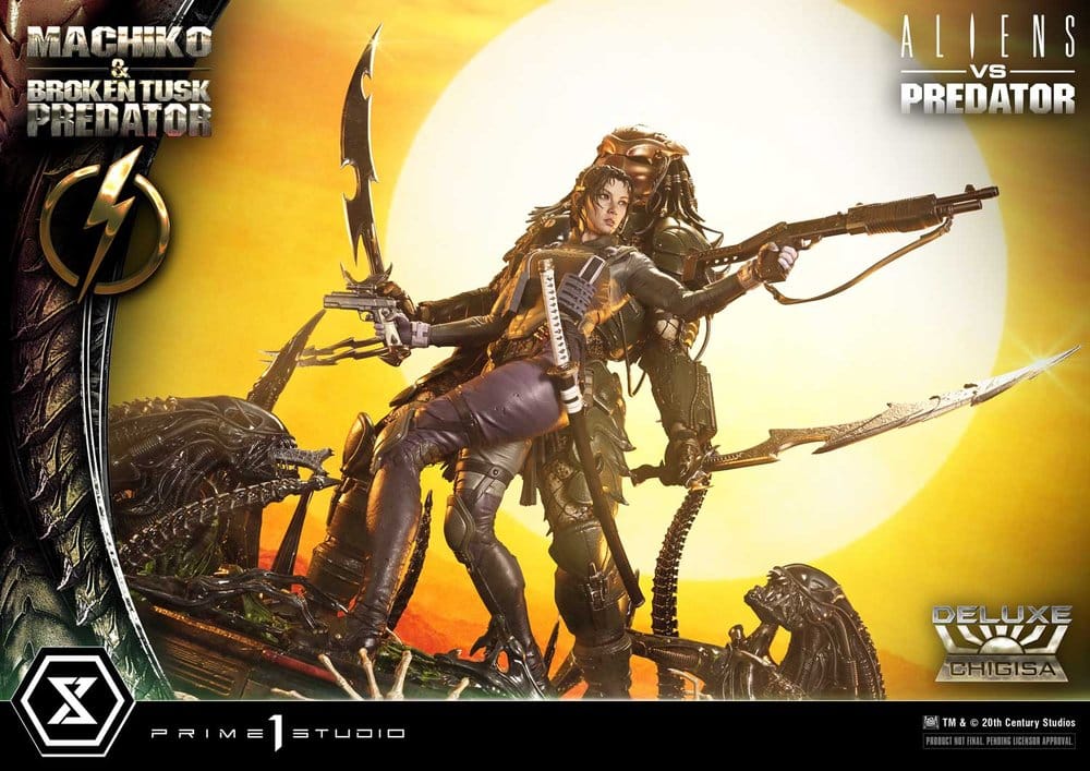 Aliens vs. Predator (Comic) Ultimate Premium Masterline Statue 1/4 Machiko & Broken Tusk Predator DX Bonus Version 84 cm