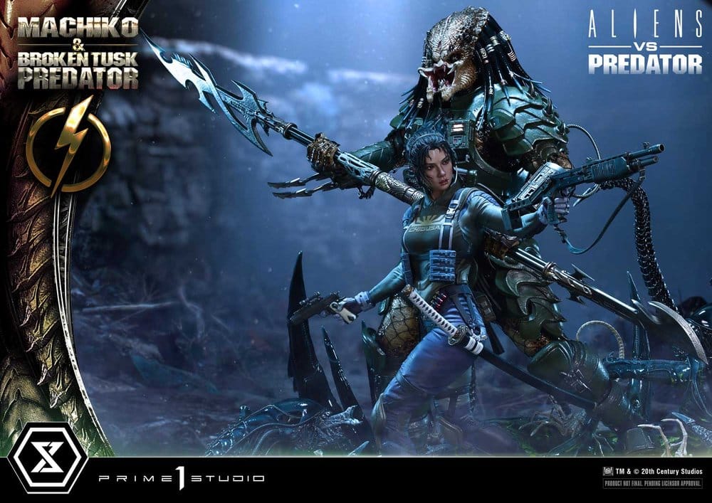 Aliens vs. Predator (Comic) Ultimate Premium Masterline Statue 1/4 Machiko & Broken Tusk Predator DX Bonus Version 84 cm