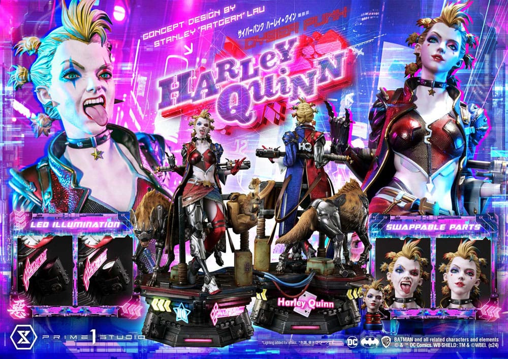 Batman Estatua Ultimate Premium Masterline Series Cyberpunk Harley Quinn 60 cm