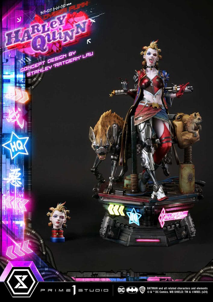 Batman Estatua Ultimate Premium Masterline Series Cyberpunk Harley Quinn Deluxe Bonus Version 60 cm