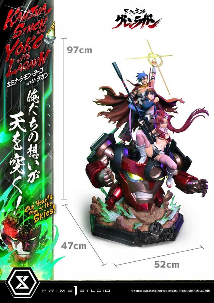 Gurren Lagann Estatua Ultimate Premium Masterline Series 1/4 Kamina, Simon & Yoko with Lagann Deluxe Bonus Version 97 cm
