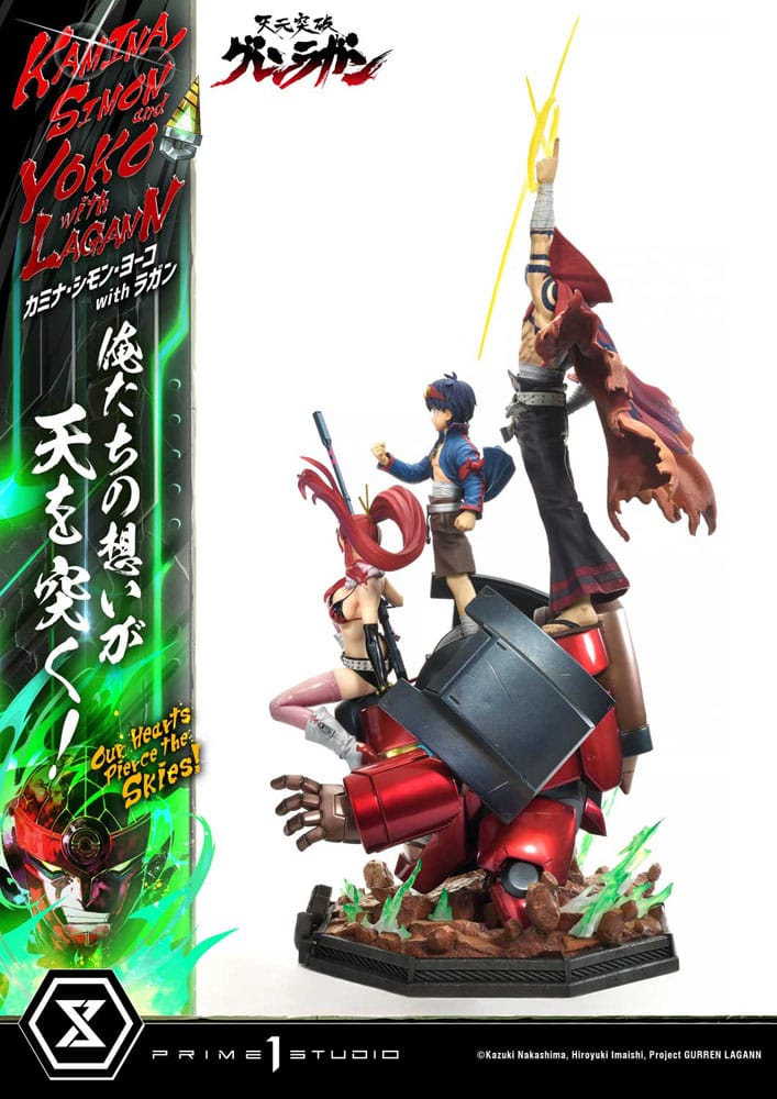 Gurren Lagann Estatua Ultimate Premium Masterline Series 1/4 Kamina, Simon & Yoko with Lagann Deluxe Bonus Version 97 cm