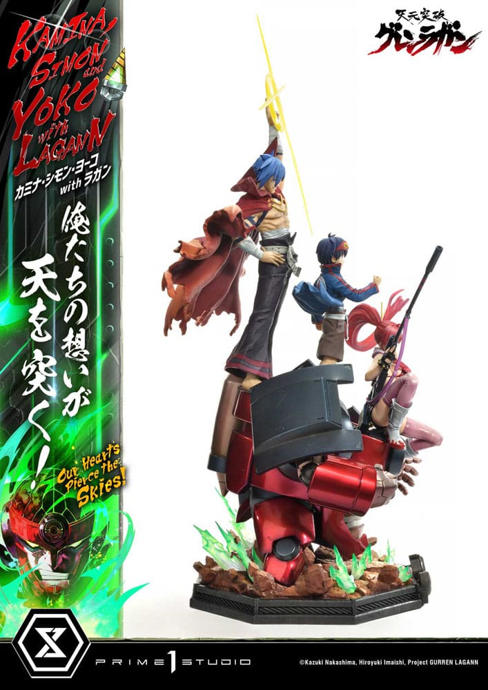 Gurren Lagann Estatua Ultimate Premium Masterline Series 1/4 Kamina, Simon & Yoko with Lagann Deluxe Bonus Version 97 cm