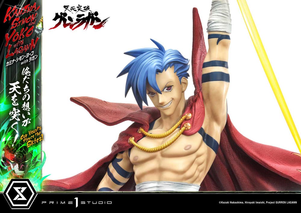 Gurren Lagann Estatua Ultimate Premium Masterline Series 1/4 Kamina, Simon & Yoko with Lagann Deluxe Bonus Version 97 cm