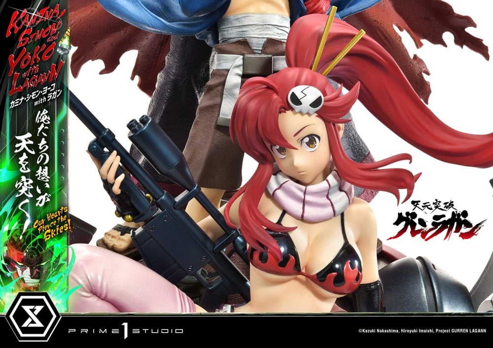 Gurren Lagann Estatua Ultimate Premium Masterline Series 1/4 Kamina, Simon & Yoko with Lagann Deluxe Bonus Version 97 cm