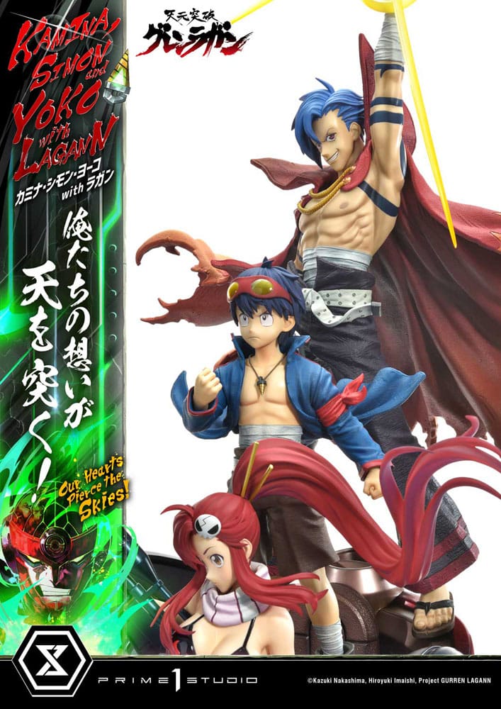 Gurren Lagann Estatua Ultimate Premium Masterline Series 1/4 Kamina, Simon & Yoko with Lagann Deluxe Bonus Version 97 cm