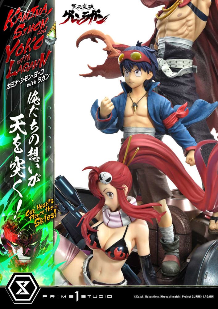 Gurren Lagann Estatua Ultimate Premium Masterline Series 1/4 Kamina, Simon & Yoko with Lagann Deluxe Bonus Version 97 cm