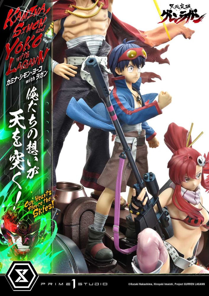 Gurren Lagann Estatua Ultimate Premium Masterline Series 1/4 Kamina, Simon & Yoko with Lagann Deluxe Bonus Version 97 cm