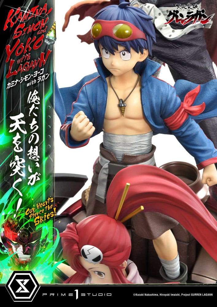 Gurren Lagann Estatua Ultimate Premium Masterline Series 1/4 Kamina, Simon & Yoko with Lagann Deluxe Bonus Version 97 cm