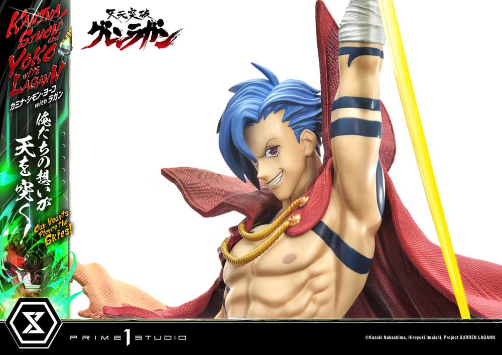 Gurren Lagann Estatua Ultimate Premium Masterline Series 1/4 Kamina, Simon & Yoko with Lagann Deluxe Bonus Version 97 cm