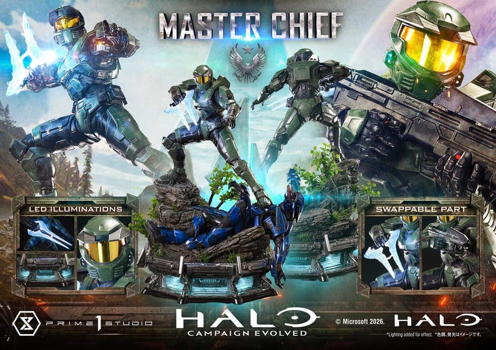 Halo Ultimate Premium Masterline Series Estatua 1/4 Campaign Evolved Master Chief Bonus Version 78 cm