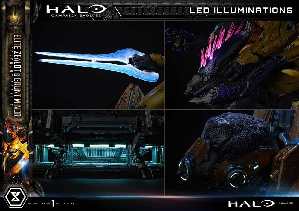 Halo: Campaign Evolved Ultimate Premium Masterline Series Estatua 1/4 Elite Zealot & Grunt Minor: Covenant Assault 81 cm