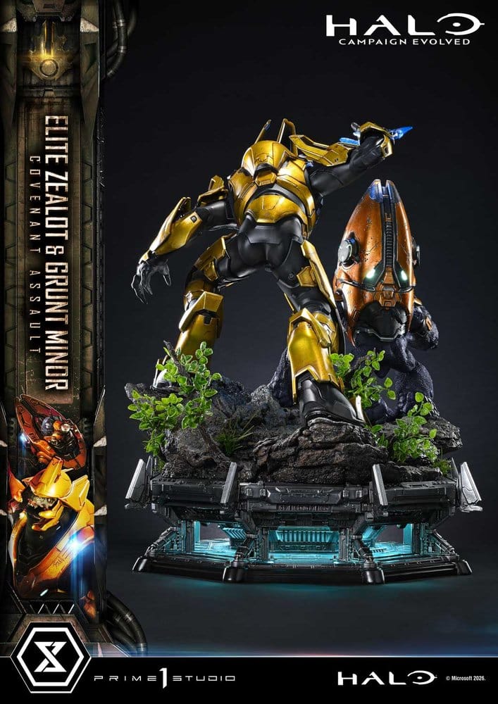 Halo: Campaign Evolved Ultimate Premium Masterline Series Estatua 1/4 Elite Zealot & Grunt Minor: Covenant Assault 81 cm