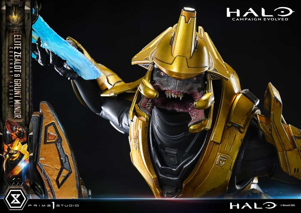Halo: Campaign Evolved Ultimate Premium Masterline Series Estatua 1/4 Elite Zealot & Grunt Minor: Covenant Assault 81 cm