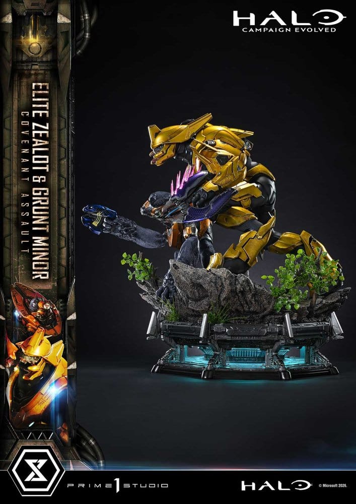 Halo: Campaign Evolved Ultimate Premium Masterline Series Estatua 1/4 Elite Zealot & Grunt Minor: Covenant Assault 81 cm
