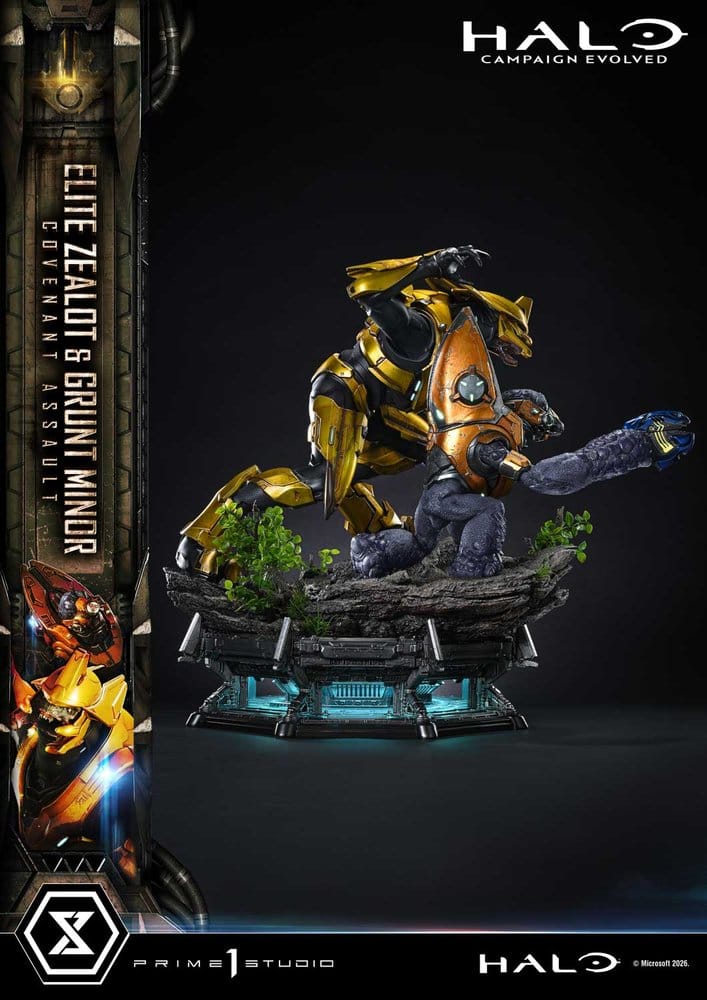 Halo: Campaign Evolved Ultimate Premium Masterline Series Estatua 1/4 Elite Zealot & Grunt Minor: Covenant Assault 81 cm