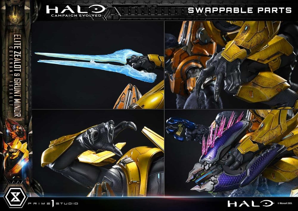 Halo: Campaign Evolved Ultimate Premium Masterline Series Estatua 1/4 Elite Zealot & Grunt Minor: Covenant Assault Bonus Version 81 cm
