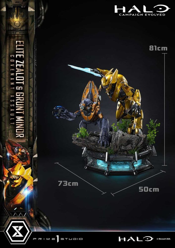 Halo: Campaign Evolved Ultimate Premium Masterline Series Estatua 1/4 Elite Zealot & Grunt Minor: Covenant Assault Bonus Version 81 cm