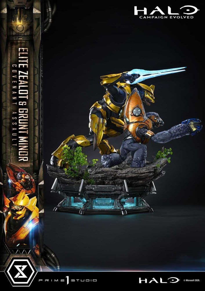 Halo: Campaign Evolved Ultimate Premium Masterline Series Estatua 1/4 Elite Zealot & Grunt Minor: Covenant Assault Bonus Version 81 cm