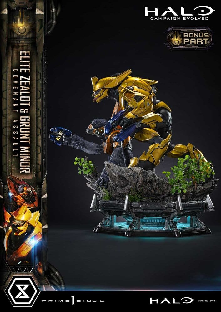 Halo: Campaign Evolved Ultimate Premium Masterline Series Estatua 1/4 Elite Zealot & Grunt Minor: Covenant Assault Bonus Version 81 cm