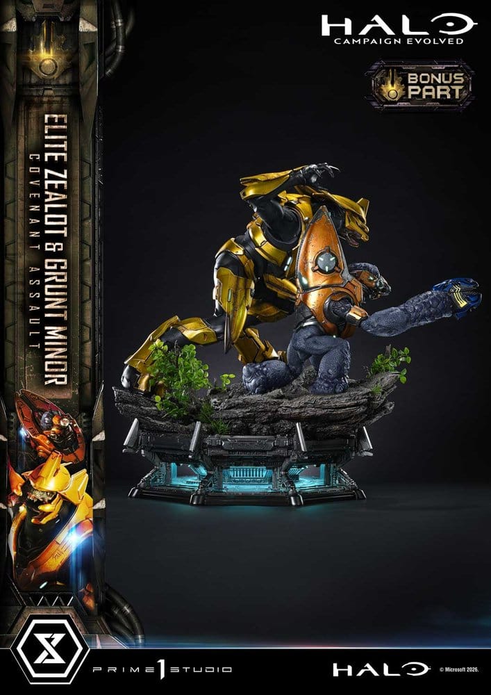 Halo: Campaign Evolved Ultimate Premium Masterline Series Estatua 1/4 Elite Zealot & Grunt Minor: Covenant Assault Bonus Version 81 cm