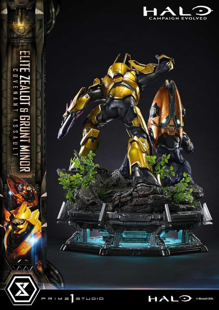 Halo: Campaign Evolved Ultimate Premium Masterline Series Estatua 1/4 Elite Zealot & Grunt Minor: Covenant Assault Bonus Version 81 cm