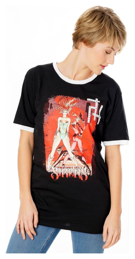Gotham City Sirens Camiseta Crossword Black Ringer Talla XXL
