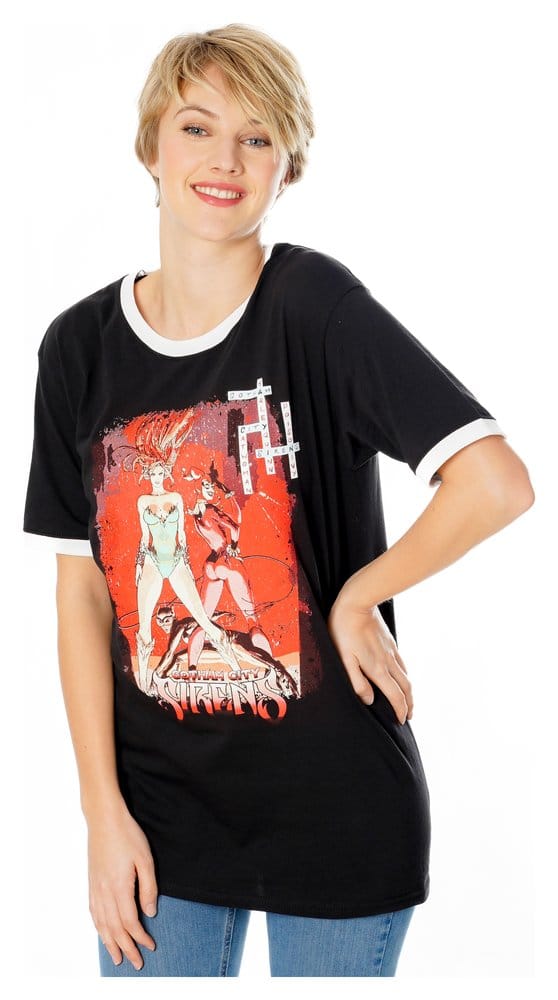 Gotham City Sirens Camiseta Crossword Black Ringer Talla M