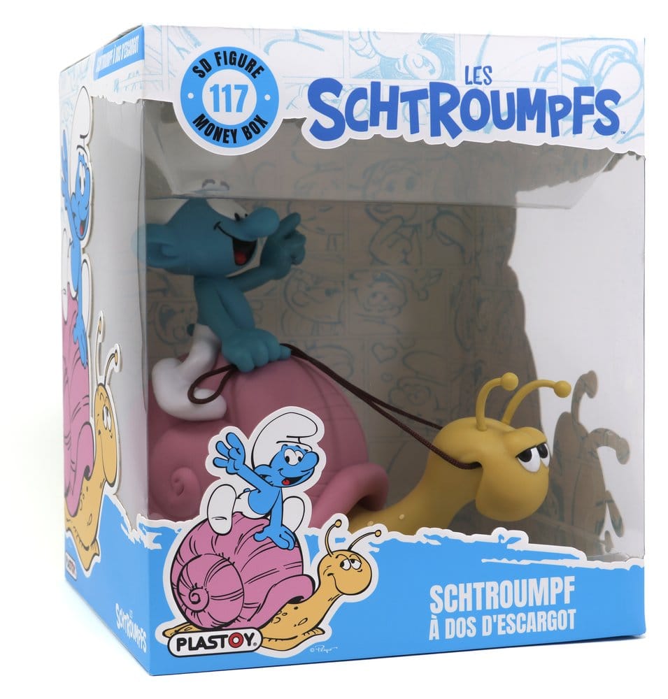 Los Pitufos: Hucha Smurf on a Snail's Back 19 cm Frikytopia