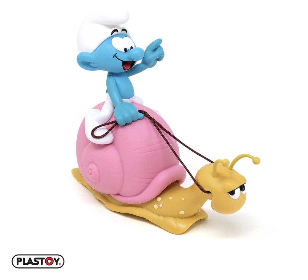 Los Pitufos: Hucha Smurf on a Snail's Back 19 cm