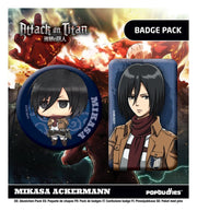 Attack on Titan pack de 2 Insignias Mikasa Ackermann
