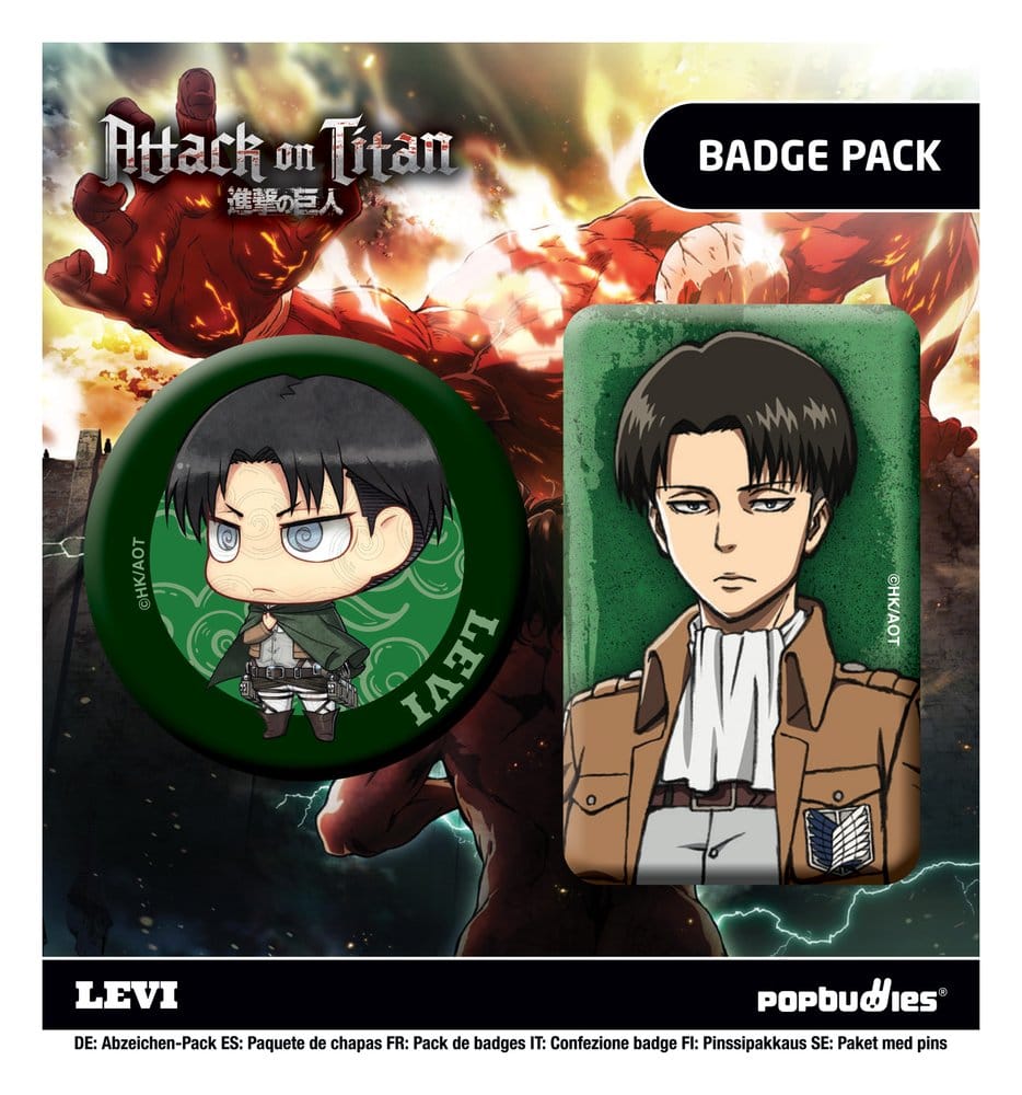 Attack on Titan pack de 2 Insignias Levi