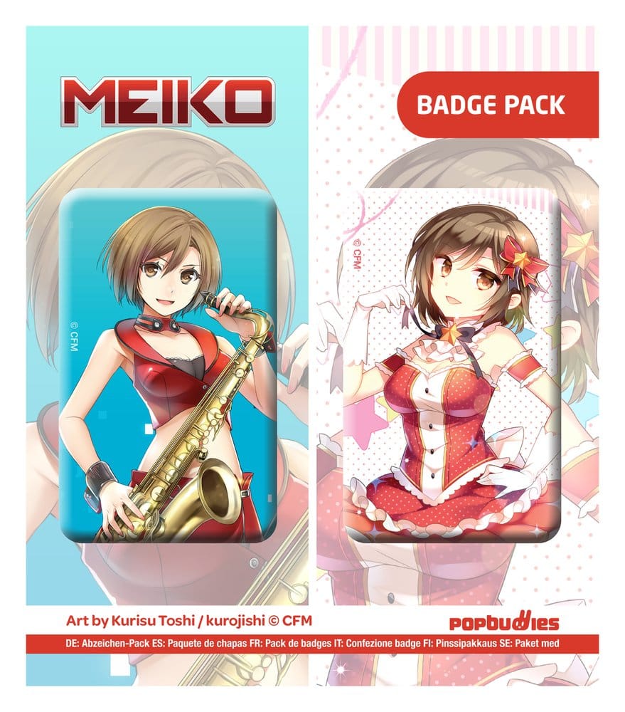 Vocaloid Pack de 2 Chapas Meiko (Art by Kurisu Toshi / kurojishi) Frikytopia