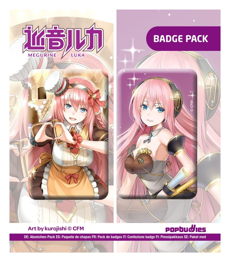 Vocaloid Pack de 2 Chapas Megurine Luka (Art by kurojish) Frikytopia