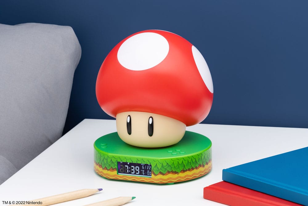 Super Mario despertador con luz Super Mushroom