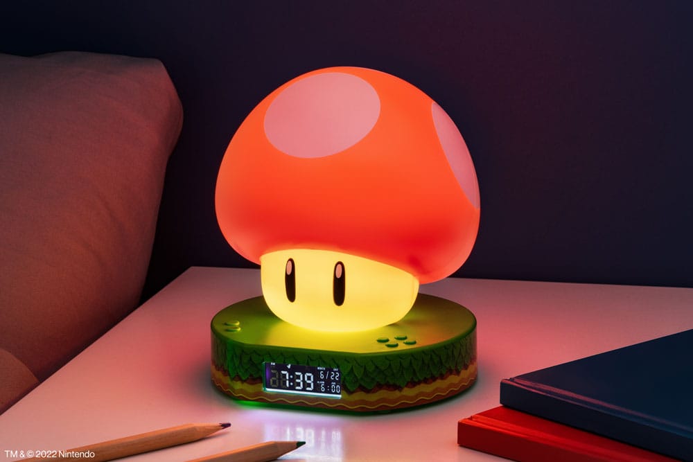 Super Mario despertador con luz Super Mushroom