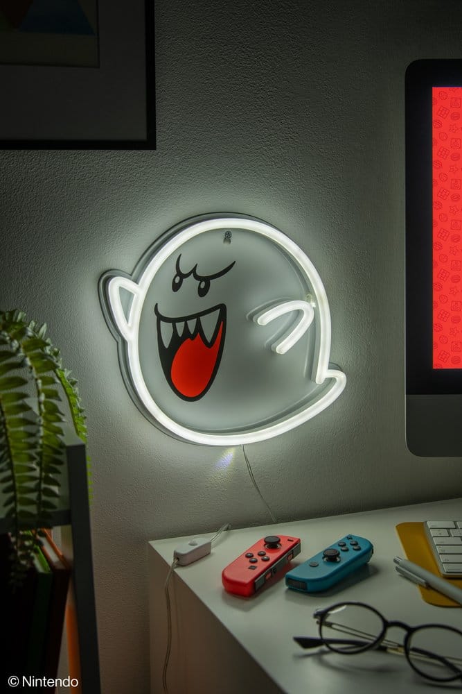 Super Mario Lámpara de pared LED Neon Boo 23 x 23 cm