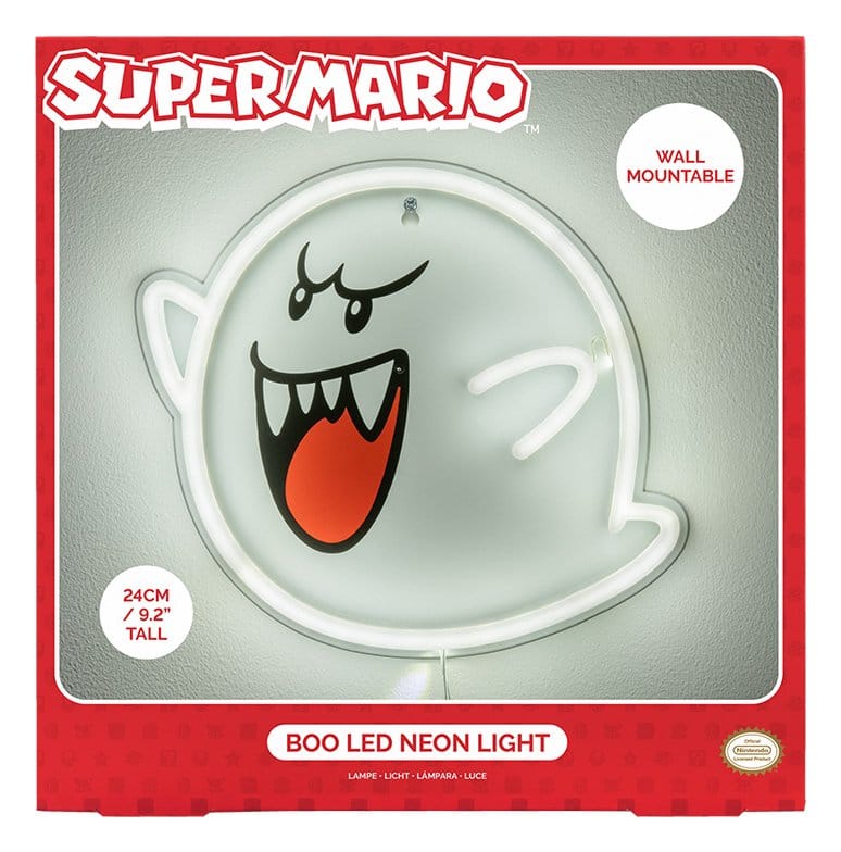 Super Mario Lámpara de pared LED Neon Boo 23 x 23 cm