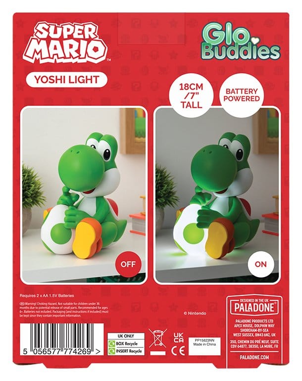 Super Mario Lámpara GloBuddies Yoshi 18 cm