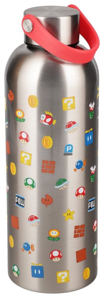 Super Mario Botella de agua metálica con correa Frikytopia