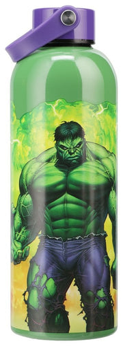 Marvel Universe Botella de agua de metal Hulk con correa